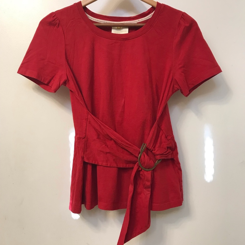 Anthropologie Maeve Belted Top